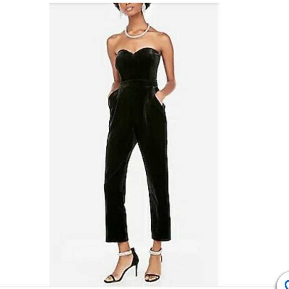 Express Black Velvet Romper